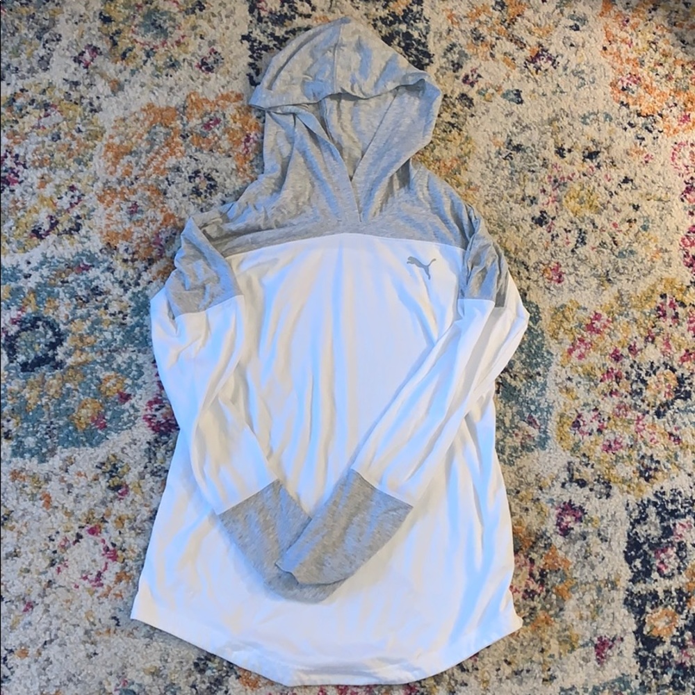 PUMA hooded running shirt.